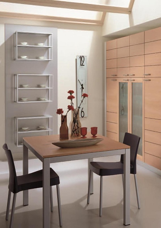 Wandregal Aluminium eloxiert mit 3 Glasböden