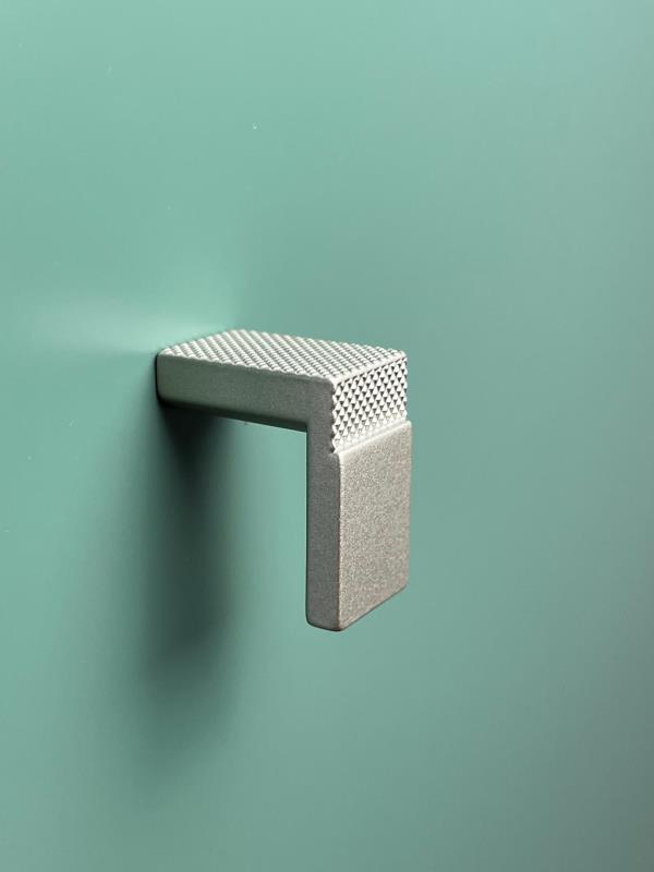 Möbelknopf eckig Edelstahl Optik Leonardo