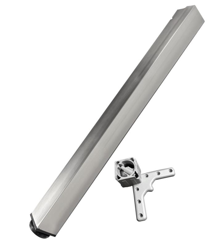 Tischbein eckig Edelstahl Optik Höhe 710 mm TFD60