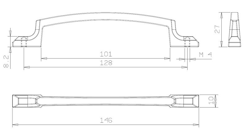 Möbelgriff Edelstahl Optik BA 128 mm Chiara