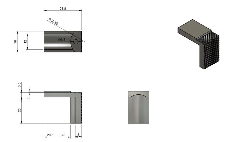 Möbelknopf eckig Edelstahl Optik Leonardo