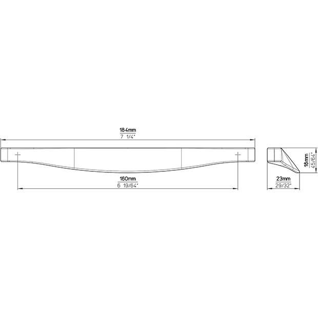 Möbelgriff Edelstahl Optik BA 160 mm Enno
