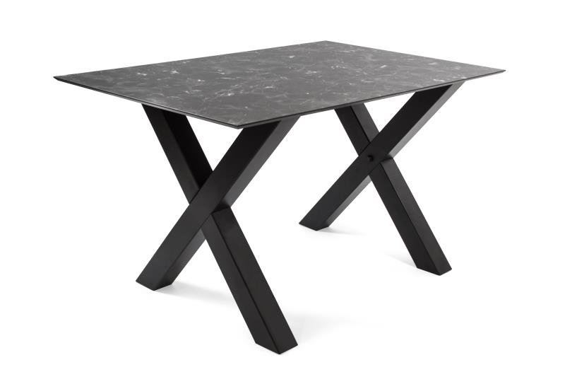 Tischgestell Tischbein X-Form H 710 mm schwarz matt