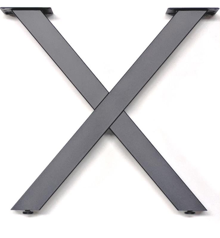 Tischgestell Tischbein X-Form H 710 mm schwarz matt