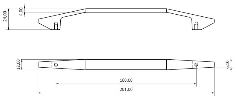 Möbelgriff Edelstahl Optik BA 160 mm Paola