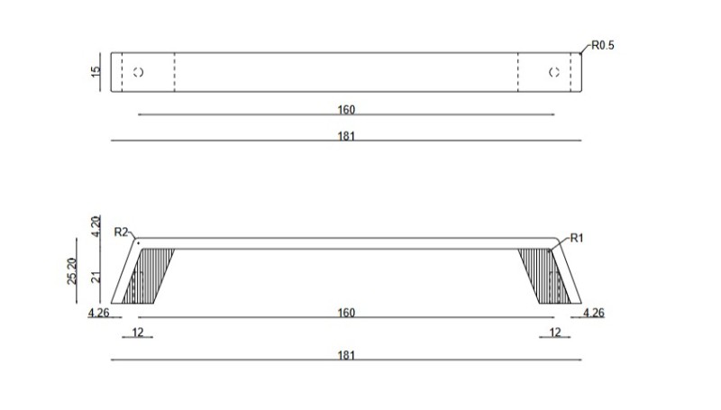 Möbelgriff Edelstahl Optik BA 160 mm Aldo