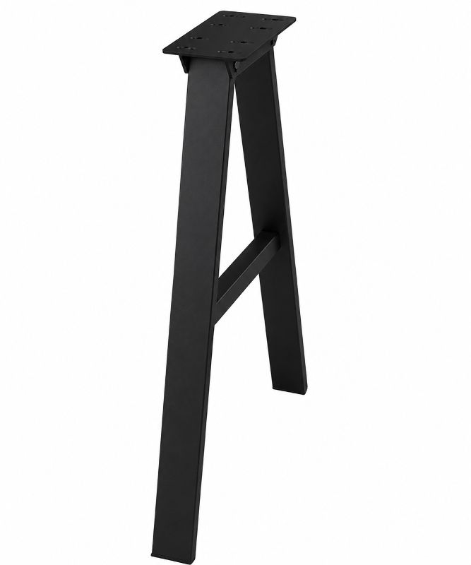 Tischbein A-Form Schwarz matt Höhe 710 mm