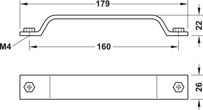 Möbelgriff Eisenoptik Antik BA 160 mm Remo