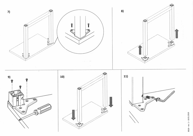 Tischgestell Kufe 9018 verchromt Höhe710mm | Breite 780 mm