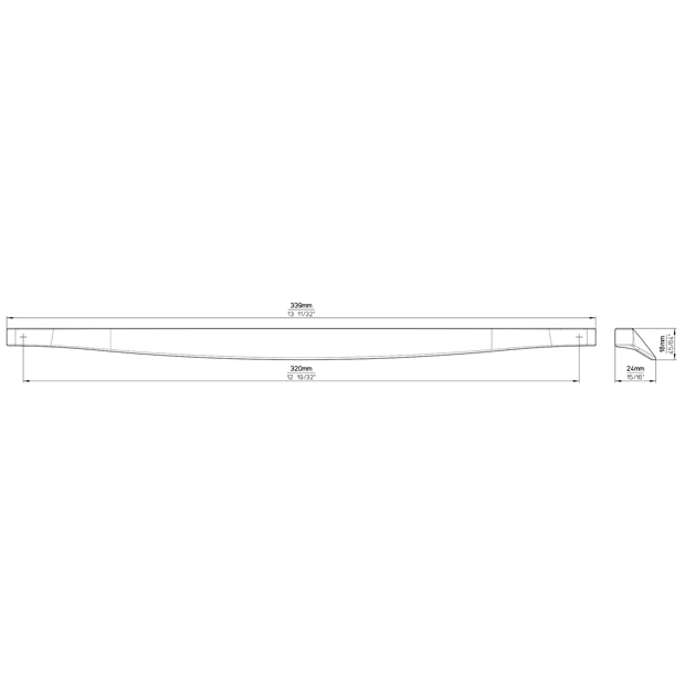 Möbelgriff Edelstahl Optik BA 320 mm Enno