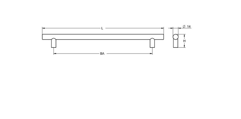 Möbelgriff Edelstahl Optik BA 128 mm Alma