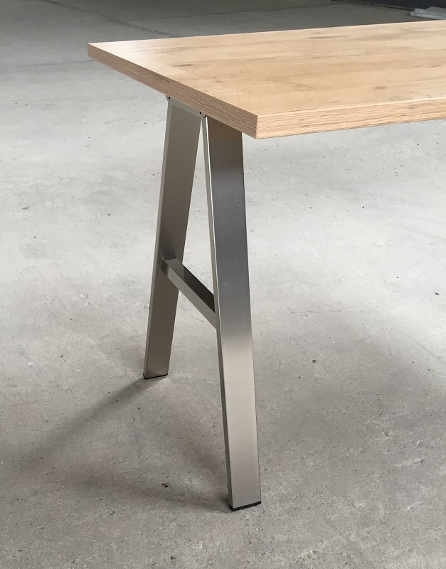 Tischbein A-Form Edelstahl Optik Höhe 870 mm