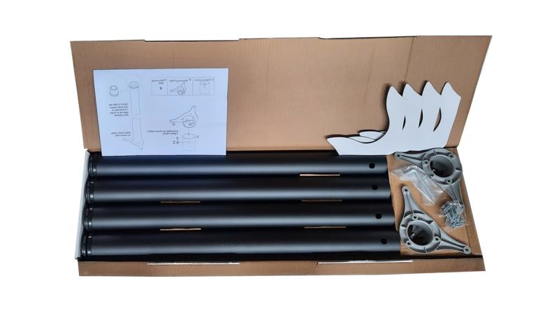 Tischbeine Schwarz matt 4er Set Höhe 710 mm TFD23