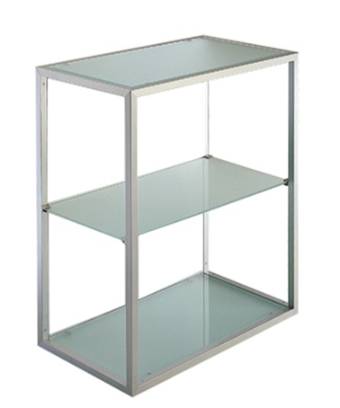 Wandregal Aluminium eloxiert mit 3 Glasböden