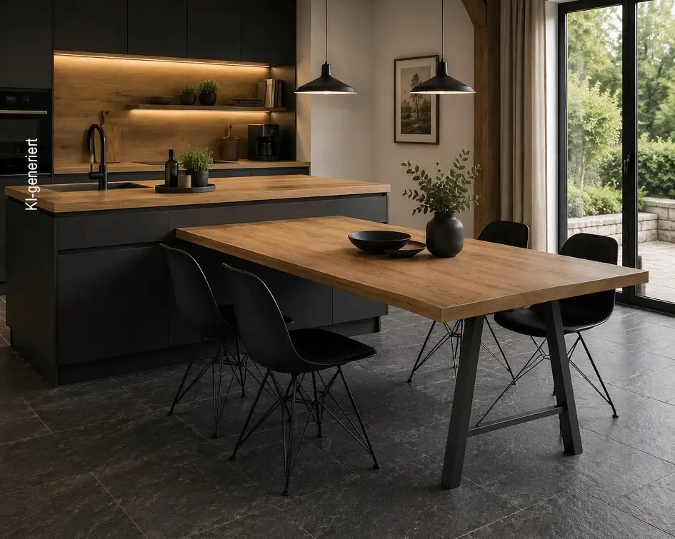 Tischgestelle aus Metall schwarz chrom edelstahl